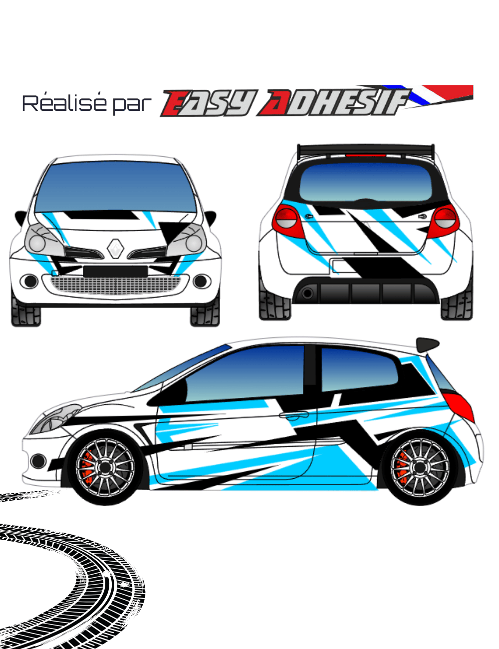 POLYGON - Kit déco voiture rallye personnalisé